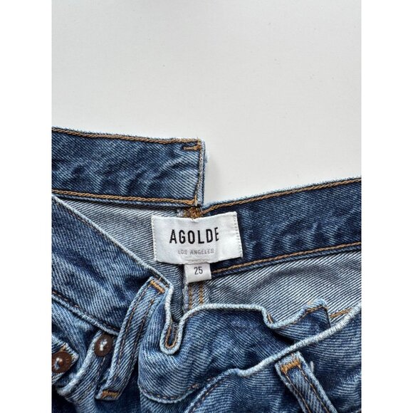 AGOLDE Criss Cross Straight Range Medium High Rise Boyfriend Jeans, Size 25 - Picture 12 of 14